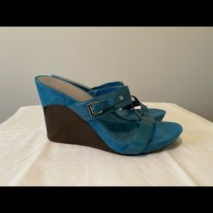 Nine West Abam Wedge Sandals, Blue, 10